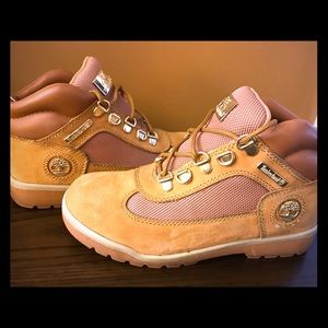 Genuine Leather Tan and Gold Timberlands